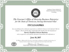 Certified by the Tennessee Governors Office of Diversity Business Enterprise
